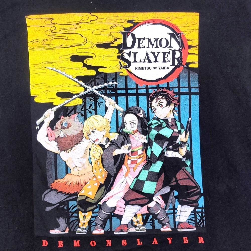 Demon Slayer Kimetsu No Yaiba Group Graphic T Shirt Black XXL Anime Tee